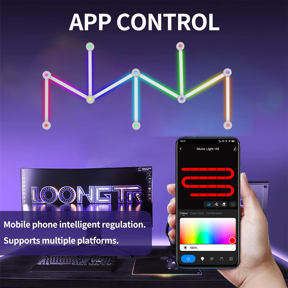 LED Smart DIY WIFI Wall Lamp S - Home Decor Wall Molding avaliação e preço