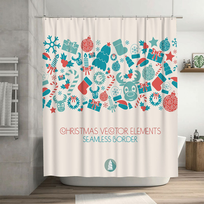TU Christmas Shower Curtain Fe - Home Xmas Decor Ideas avaliação e preço