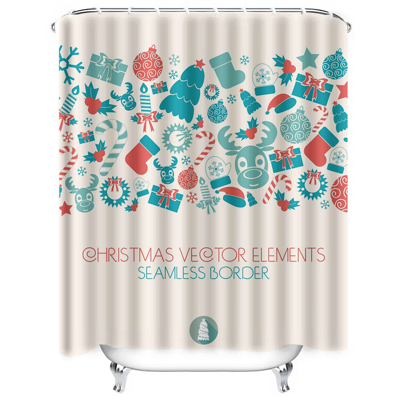 TU Christmas Shower Curtain Fe - Home Xmas Decor Ideas avaliação e preço