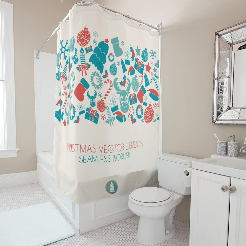 TU Christmas Shower Curtain Fe - Home Xmas Decor Ideas avaliação e preço