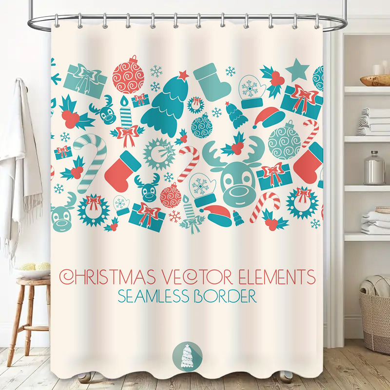 TU Christmas Shower Curtain Fe - Home Xmas Decor Ideas avaliação e preço