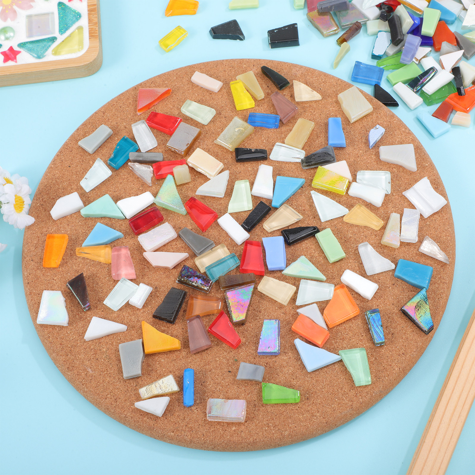 250G DIY Mosaic Glass Pieces I - Home Decor Vase avaliação e preço