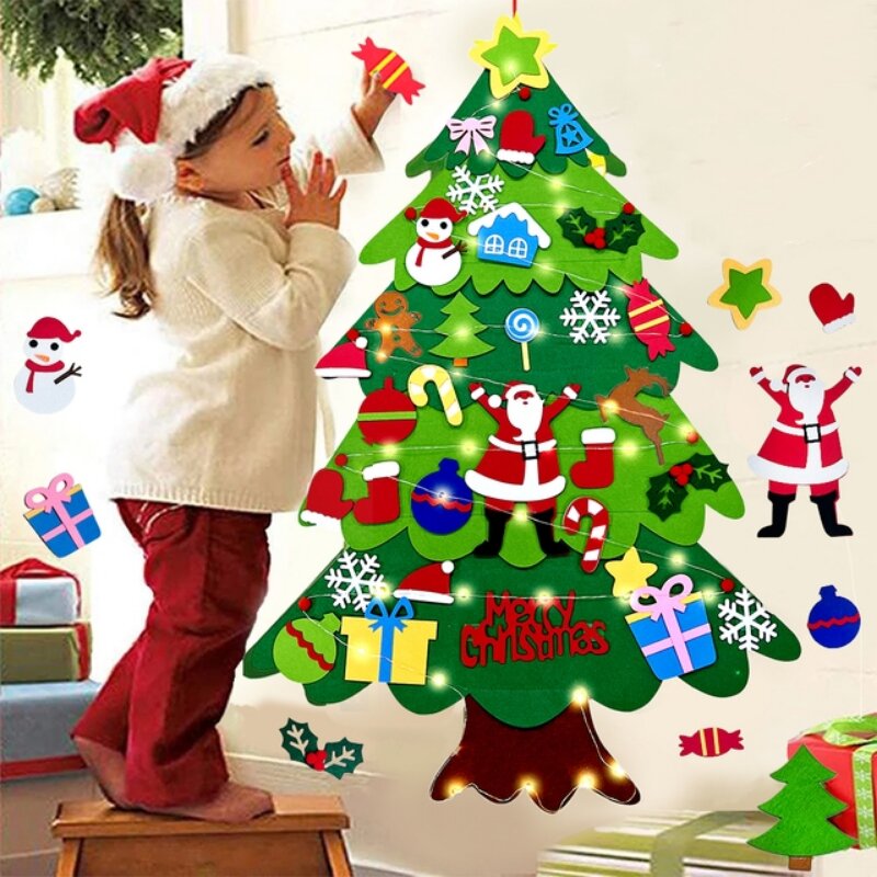 Kids DIY Felt Xmas Tree Set Ch - Home Xmas Decor Ideas avaliação e preço