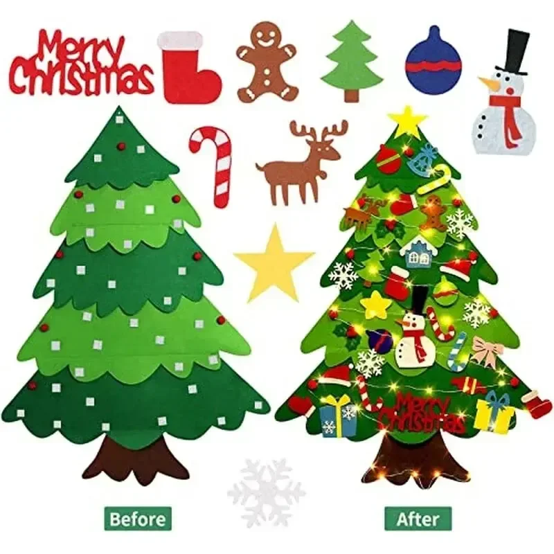 Kids DIY Felt Xmas Tree Set Ch - Home Xmas Decor Ideas avaliação e preço